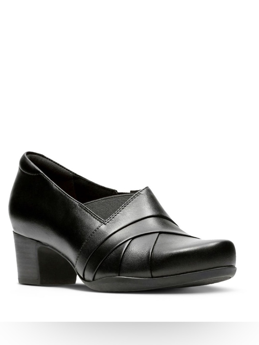 Clarks Rosalyn Adele Black Leather Pump Shoes